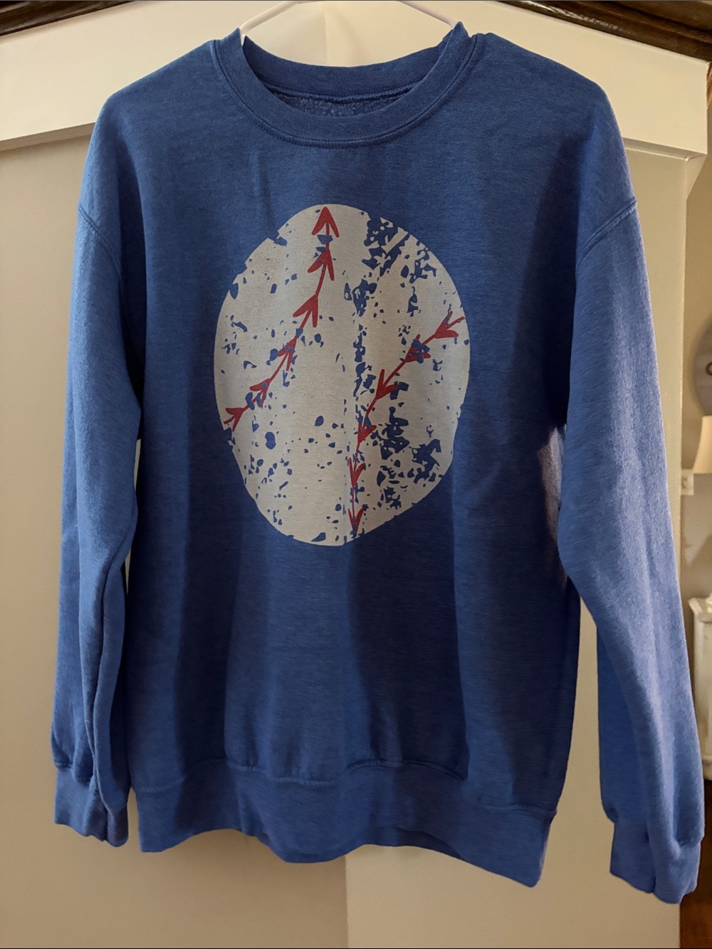 Blue Graphic Baseball Sweatshirt - Men's Crewneck